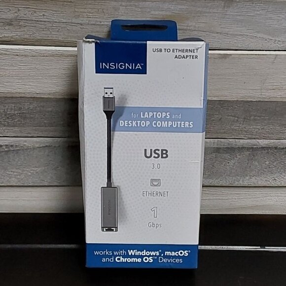 USB to Ethernet Adapter - Black | Insignia™ - Picture 1 of 6